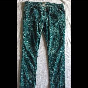Peacock printed jeans